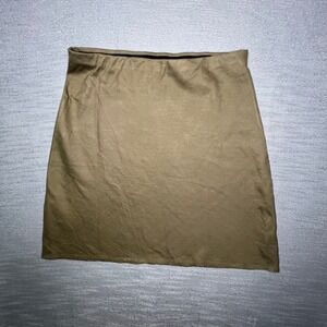 Anthropologie Olive Green Linen Blend Mini Skirt Size L OB2207430